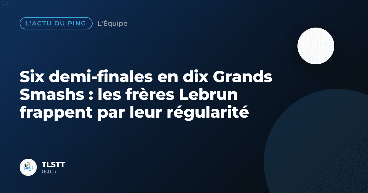 Six demi-finales en dix Grands Smashs : les frères Lebrun frappent par leur régularité