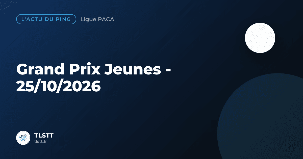 Grand Prix Jeunes - 25/10/2026